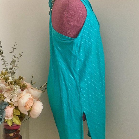 BCBG Girls Aqua Blue Summer Dress Slip On V neck - Picture 4 of 8